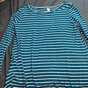 Turquoise stripe top
